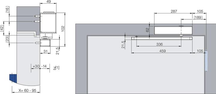 Produktbild ECO TS 61 GSB Türschliesser | Grösse EN 2-5, 1 Flügel | Mit Gleitschiene, silber