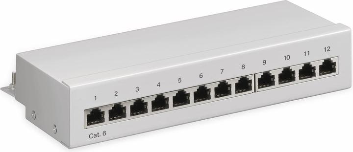 Goobay CAT 6 Mini/Desktop Patch Panel, 12 Port, Gray