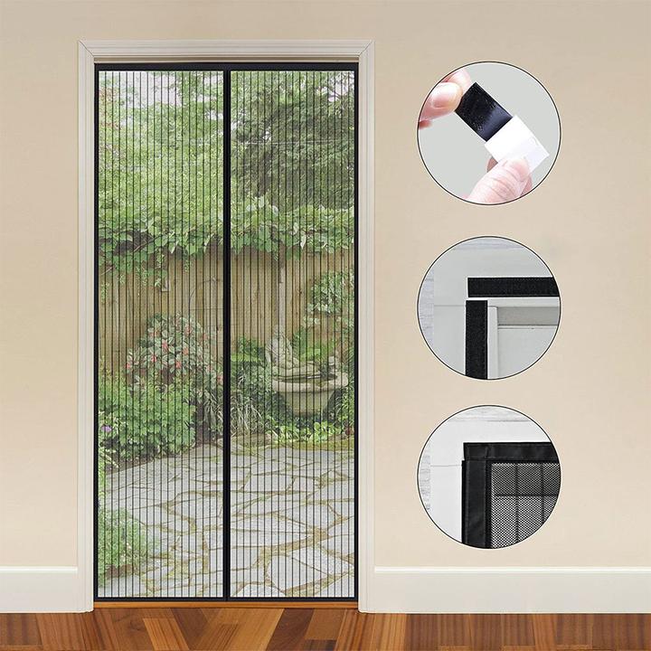 Actual product image Werkstein Magnetic door insect screen fly curtain mosquito net (140 x 240 cm)
