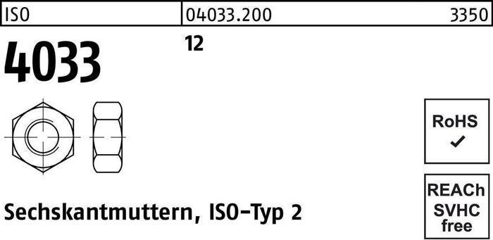 Actual product image Hexagon nut ISO 4033 M 12 12 (M12)