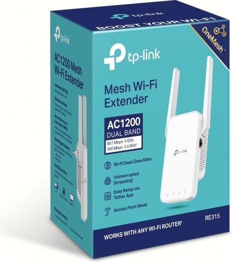 Produktbild TP-Link RE315 - 867 Mbit/s - 10,100 Mbit/s - Extern - 10/100Base-T(X) - IEEE 802.11a,IEE (867 Mbit/s, 300 Mbit/s)