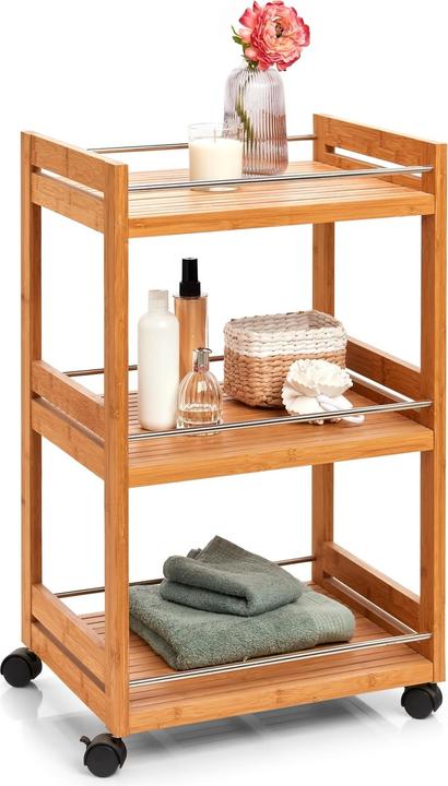 Actual product image Zeller Present Bamboo bath trolley (13 x 41 x 73 cm)