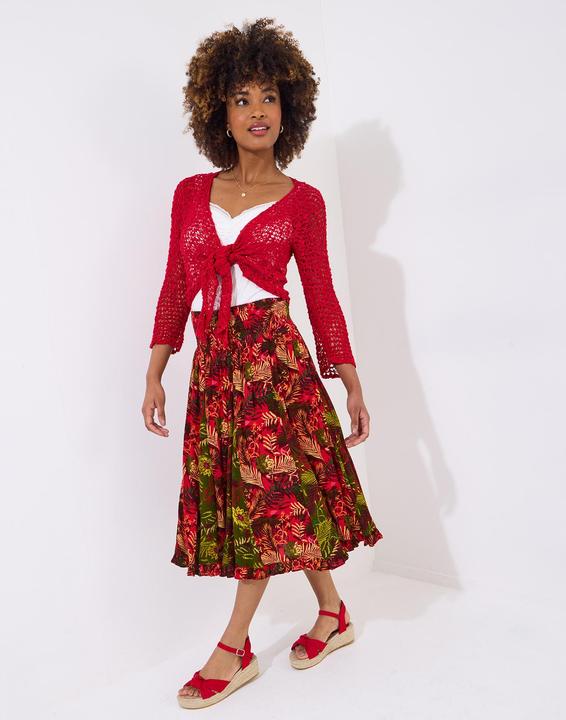 Produktbild Joe Browns Palm Print Godet Skater Skirt (38)