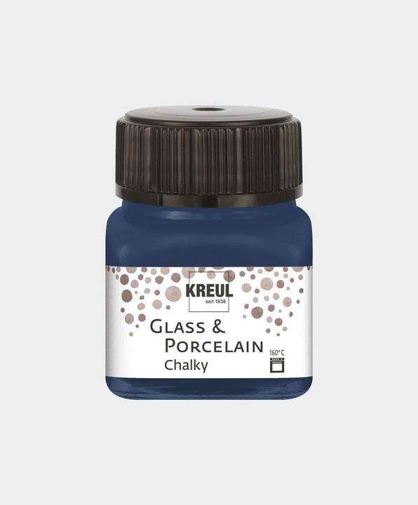Actual product image Kreul Glass & Porcelain Chalky, porcelain and glass paint (Navy Blue, 20 ml)