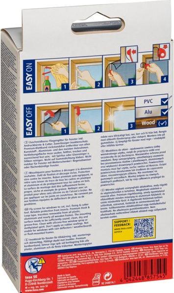 Produktbild tesa Insektenschutz COMFORT für Fenster, mit Klettband, selbstklebend, ohne Bohren (130 x 150 cm)