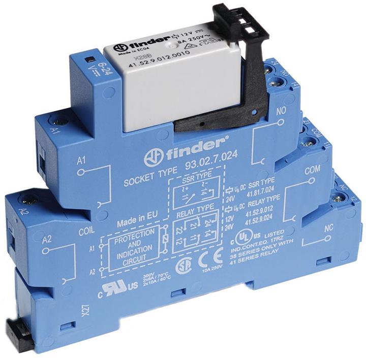 Actual product image Finder DPDT 8A interface relay, 110Vac/dc coil