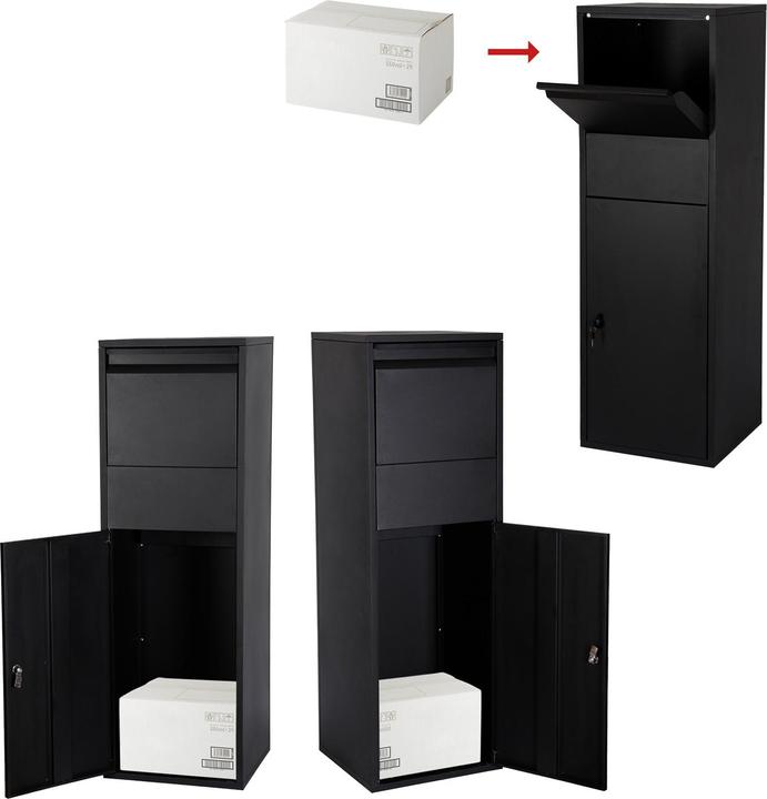 Actual product image Wiltec Parcel box Standing letter box white 46x45x140cm Parcel box at home Parcels