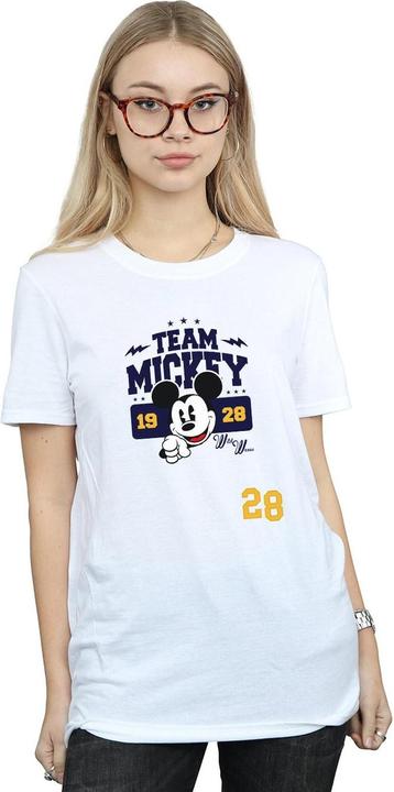 Actual product image Disney Womens/Ladies Mickey Mouse Team Mickey Cotton Boyfriend T-Shirt (S)