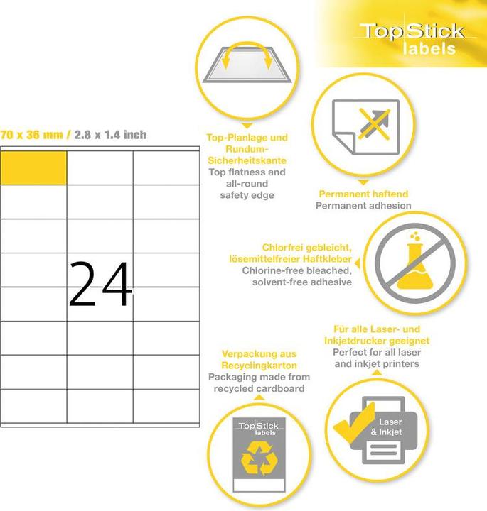 Produktbild TopStick HERMA Etiketten Universal
