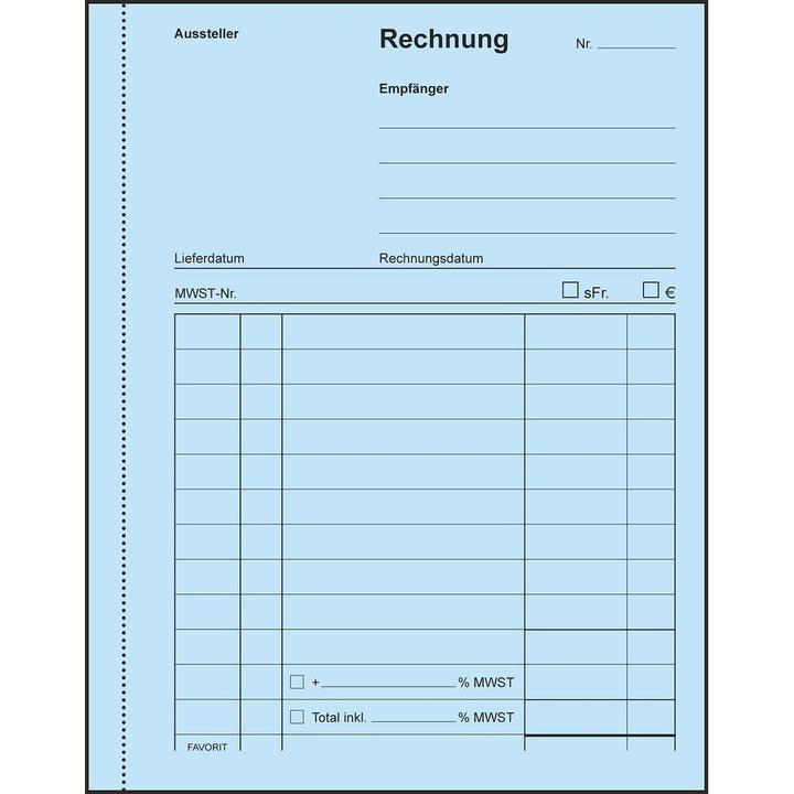 Actual product image Favorit Carbonless copybook Invoices with carbonless paper (100 x)