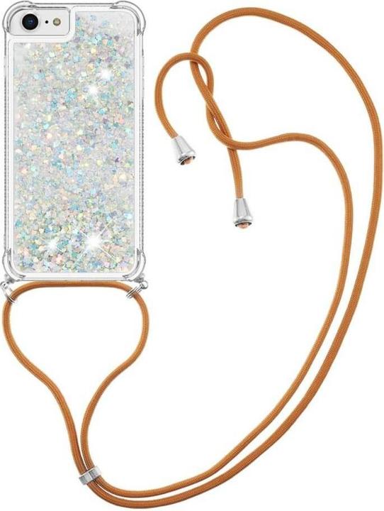 Actual product image Cover-Discount iPhone SE / 8 / 7 - Glitter case with lanyard white (Apple iPhone 8, Apple iPhone 7)