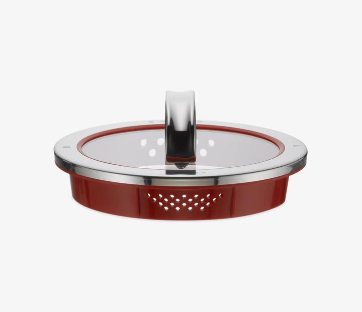 Produktbild WMF Topfdeckel 24cm Glasdeckel Function 4 Silikon Glas Edelstahl rot (24 cm, Metall)