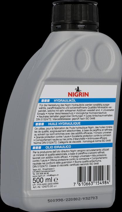 Actual product image Nigrin Hydraulic oil HLP ISO 32 (500 ml)