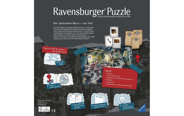 Actual product image Ravensburger Puzzle X Crime - The Gift of Murder - 408 Piece Puzzle Crime Game for 1-4 Players (408 pieces)