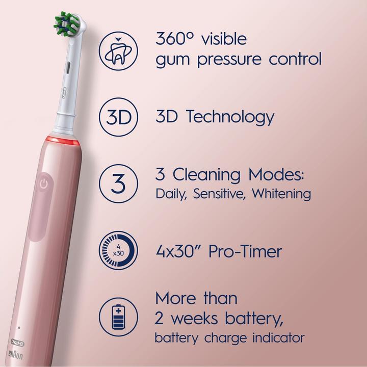Immagine prodotto Oral-B Pro3 3400N Rosa Sensi (Spazzolino oscillante)