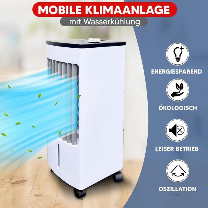 Produktbild JUNG 3-in-1 mobile Klimaanlage: Luftkühler und Ionisator mit Fernbedienung & Kühlakkus