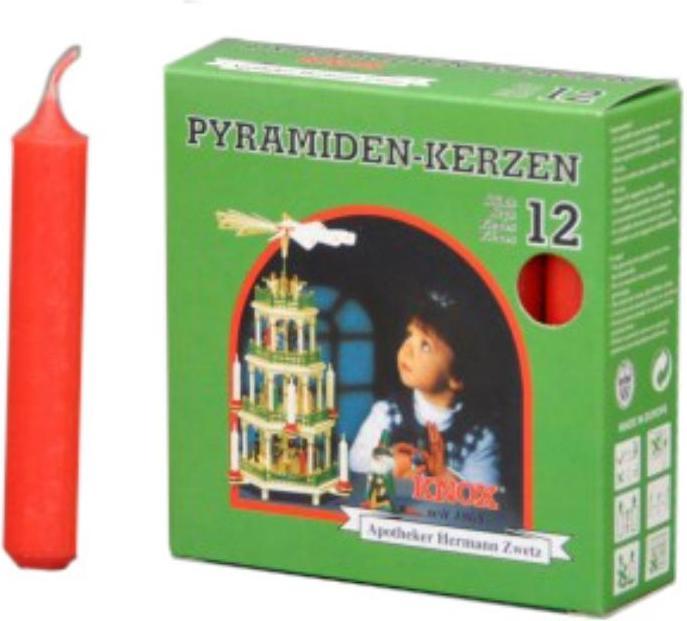 Image du produit Knox Bougies Pyramide 17/100 - rouge, 12 pièces (12 pcs)