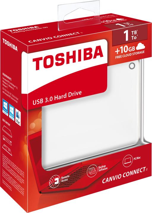 Immagine prodotto Toshiba HD CANVIO CONNECT II USB3 1TB bianco (1 TB)