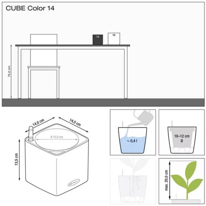 Actual product image Lechuza Cube Color (14 cm)