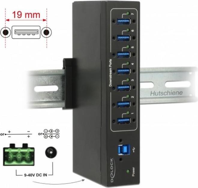 Immagine prodotto Delock Hub USB 3 a 7 porte USB Type-A (USB-B, 7 Porti)