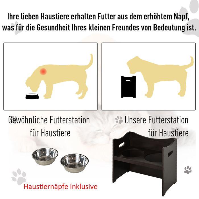 Image du produit Swisshandel24 Mangeoire pour chien réglable en hauteur, mangeoire, gamelle en acier inoxydable, gamelle pour (2 l)