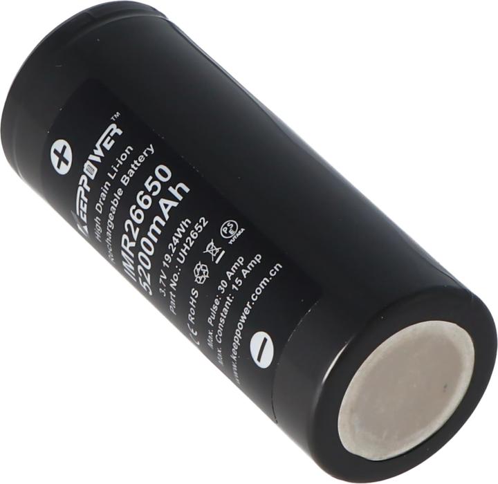 Actual product image Keeppower Battery IMR26650 - 15A (1 pcs., 26650, 5200 mAh)
