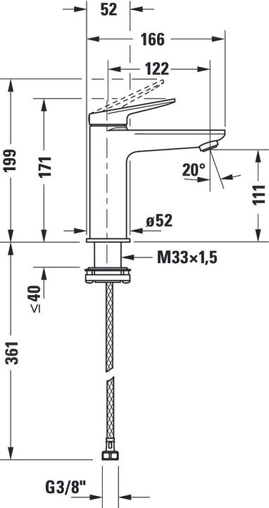 Actual product image Duravit Wave Single Lever Washbasin Mixer