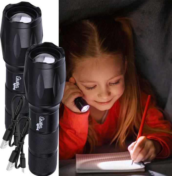 Produktbild Casativo 2er-Set 2in1 LED-Taschenlampe & Powerbank, 260 lm, Li-Ion-Akku, IP44 (13.30 cm, 260 lm)