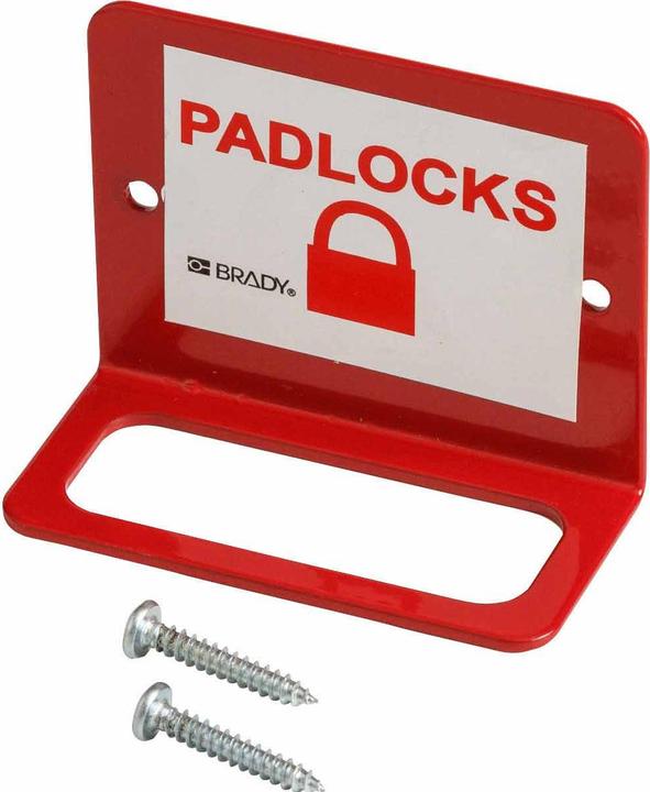 Actual product image Brady Small lock station, plastic-coated steel, red, for up to 4 locks, 57 x 7