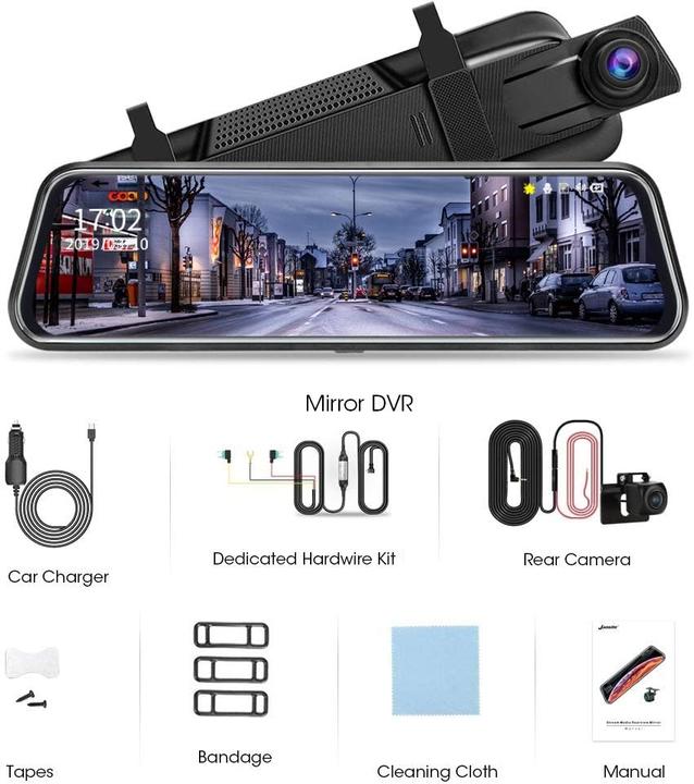 Immagine prodotto Jansite Dash cam (Microfono incorporato, Display integrato, Accelerometro, Full HD)