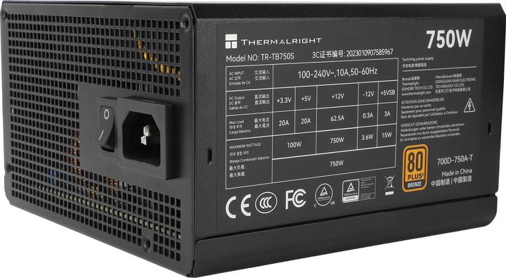 Actual product image Thermalright TR-TB750S Black - PSU, 80+ Bronze, 750W (750 W)