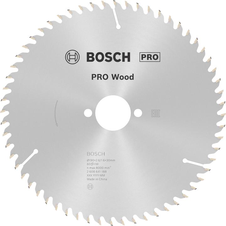 Actual product image Bosch Professional Zubehör PRO Wood circular saw blade, 190 x 2.6 x 30 mm