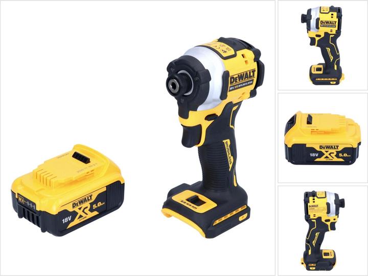 Actual product image DeWalt DCF 850 N Battery impact wrench 18 V 205 Nm 1/4" Brushless + 1x battery 5.0 Ah - without charger (Rechargeable battery operated)