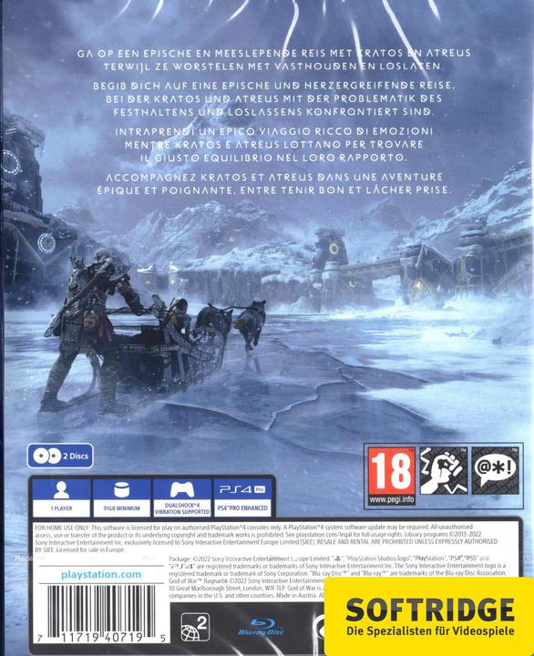 Actual product image Sony God of War: Ragnarök (PS4, Multilingual)
