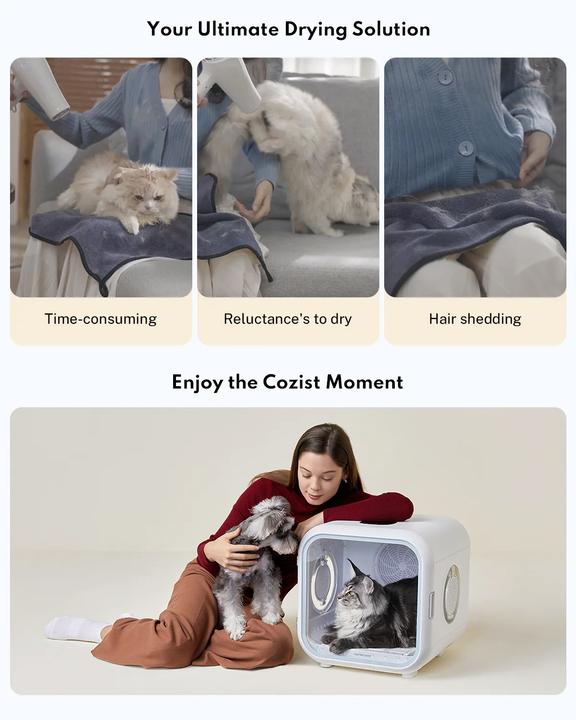 Immagine prodotto HomeRunPet Asciugatrice per animali domestici Drybo Plus PD50 (Gatto, Cane)