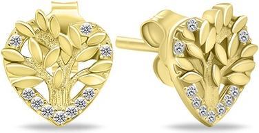 Brilio Silver - Dazzling bronze butterfly earrings with zircons EA1057R (Silber)