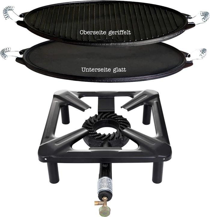 All'Grill Stool cooker set (small) with cast iron grill plate light Ø 38 cm - without safety pilot