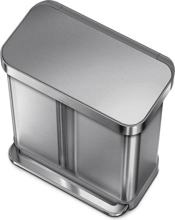 Image du produit Simplehuman Poubelle double 58 l, argent brossé (58 l)