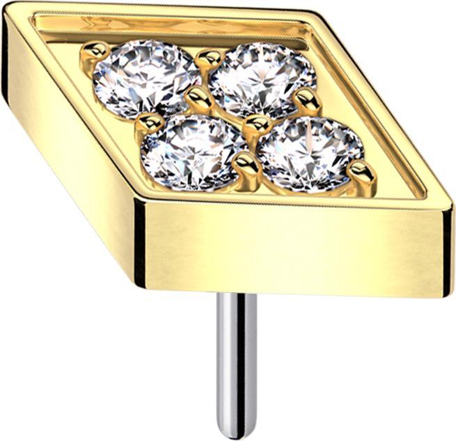 Immagine prodotto Star Piercing Diamante senza fili cristalli placcati oro argento (senza ottone, Titanio G23)