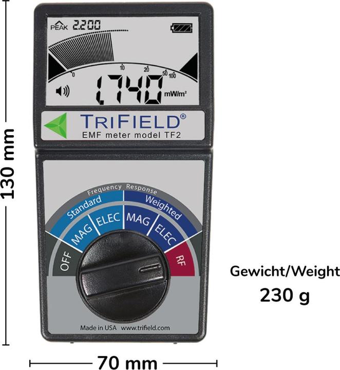 Actual product image Trifield EMF Meter TF2