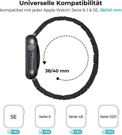 Produktbild Pitaka Carbon Fiber Link Bracelet Modern Band 38-40mm (38 mm, 40 mm, Kohlefaser)