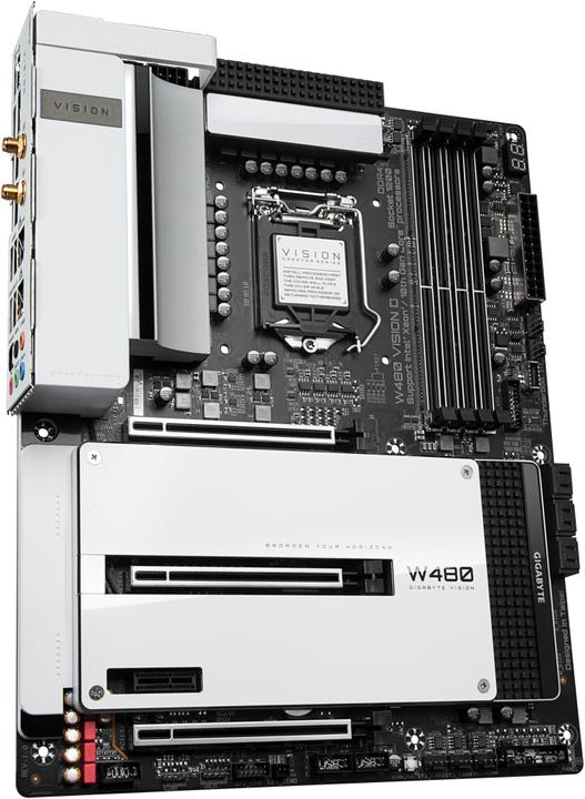 Actual product image Gigabyte MB W480 VISION D W480,S1200DDR4 (LGA 1200, Intel W480, ATX)