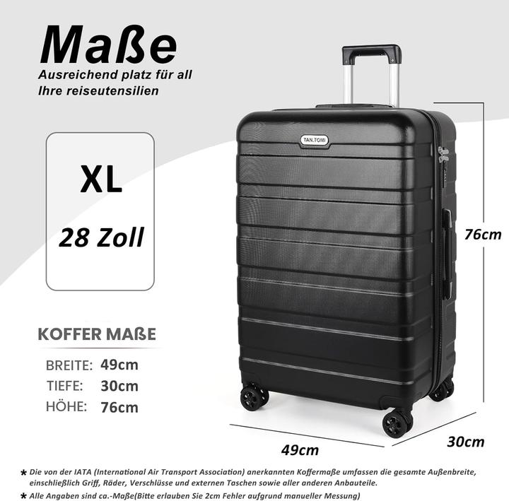 Immagine prodotto Tan.Tomi Hartschalen-Reisekoffer mit Kombinationsschloss (95 l, L (90 - 115l))