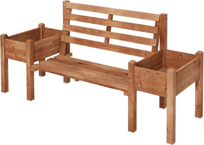 Produktbild Swisshandel24 Gartenbank, 2-Sitzer Sitzbank, Holzbank, mit Blumenkasten, bis 240kg