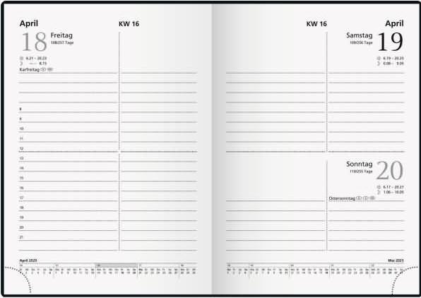 Actual product image Glocken Pocket calendar 10x14cm black calendar 2025