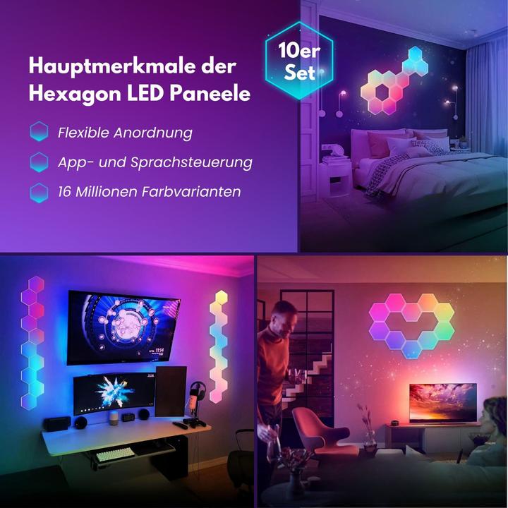 Actual product image Hermex Hexagon-Lichtpaneele