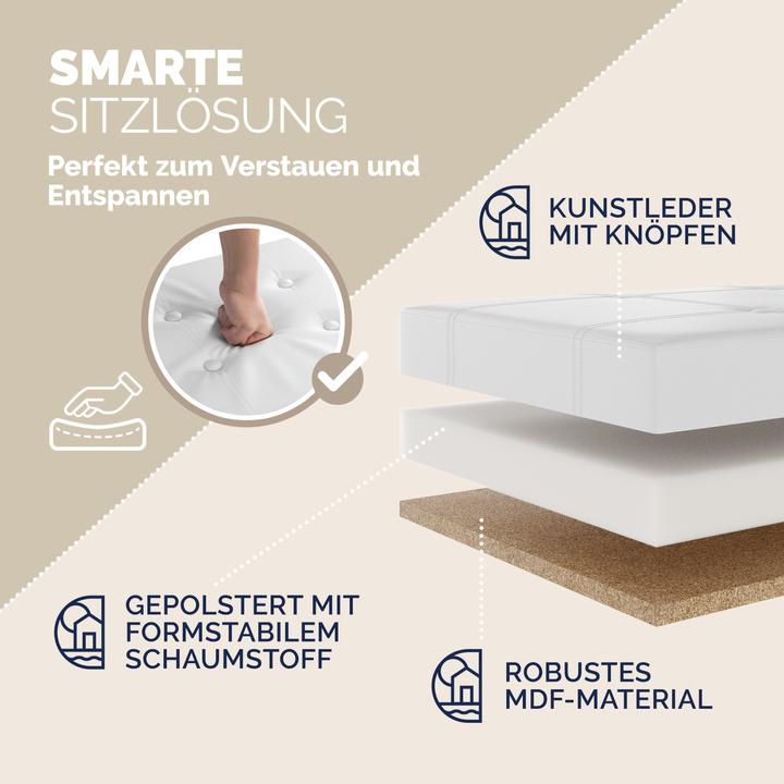 Produktbild Casaria Sitztruhe mit Stauraum (80 cm)