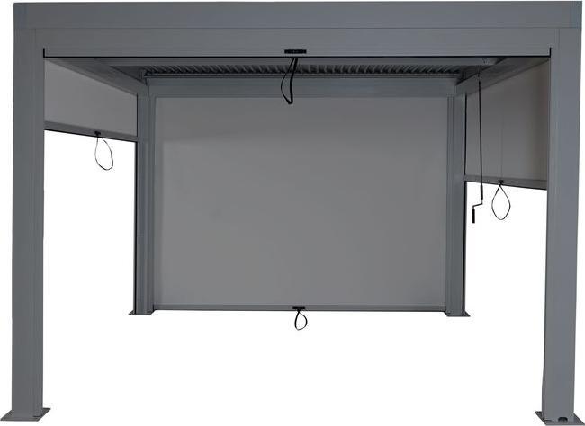Actual product image Mendler Pergola HWC-L46, 11cm aluminium frame, storm-proof 3x3m, anthracite (300 cm, 300 cm)