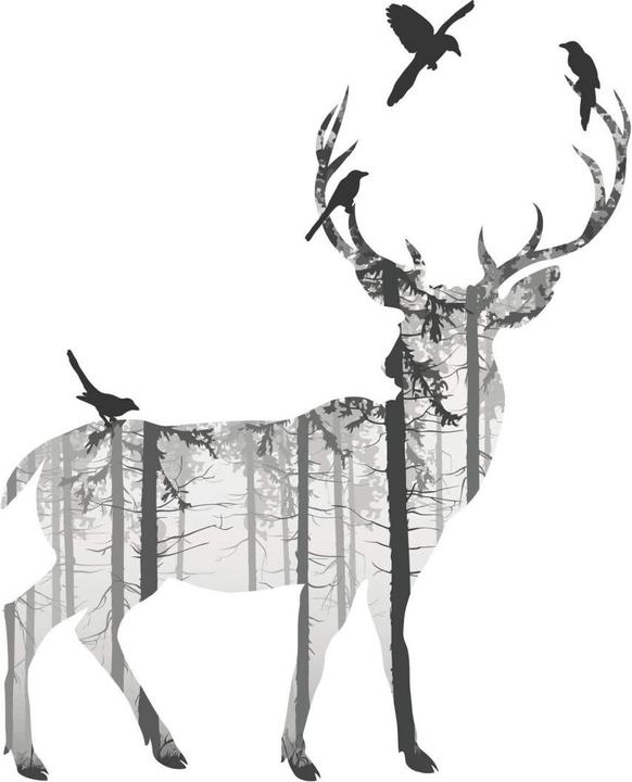 Immagine prodotto Trenddeko Sagoma del cervo (36 x 40 cm, 107 x 120 cm, 90 x 100 cm, 71 x 80 cm)
