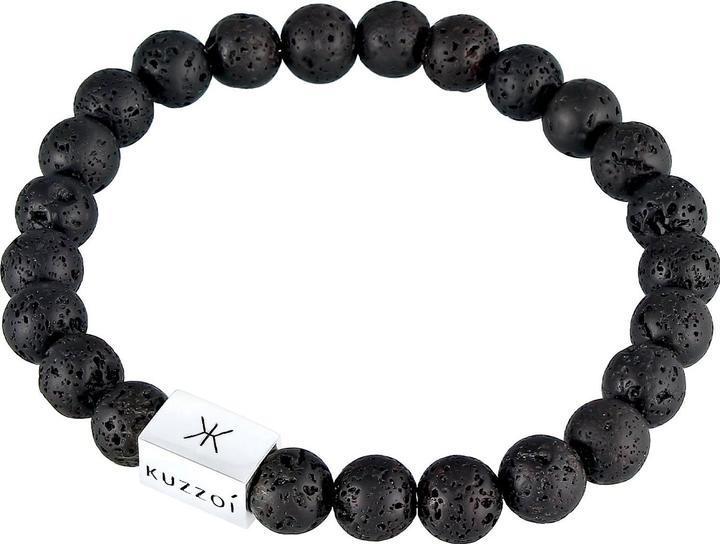 Produktbild Kuzzoi Armband Herren Lava Edelstein Bead Rechteck 925 Silber (19 cm, 925er Silber)